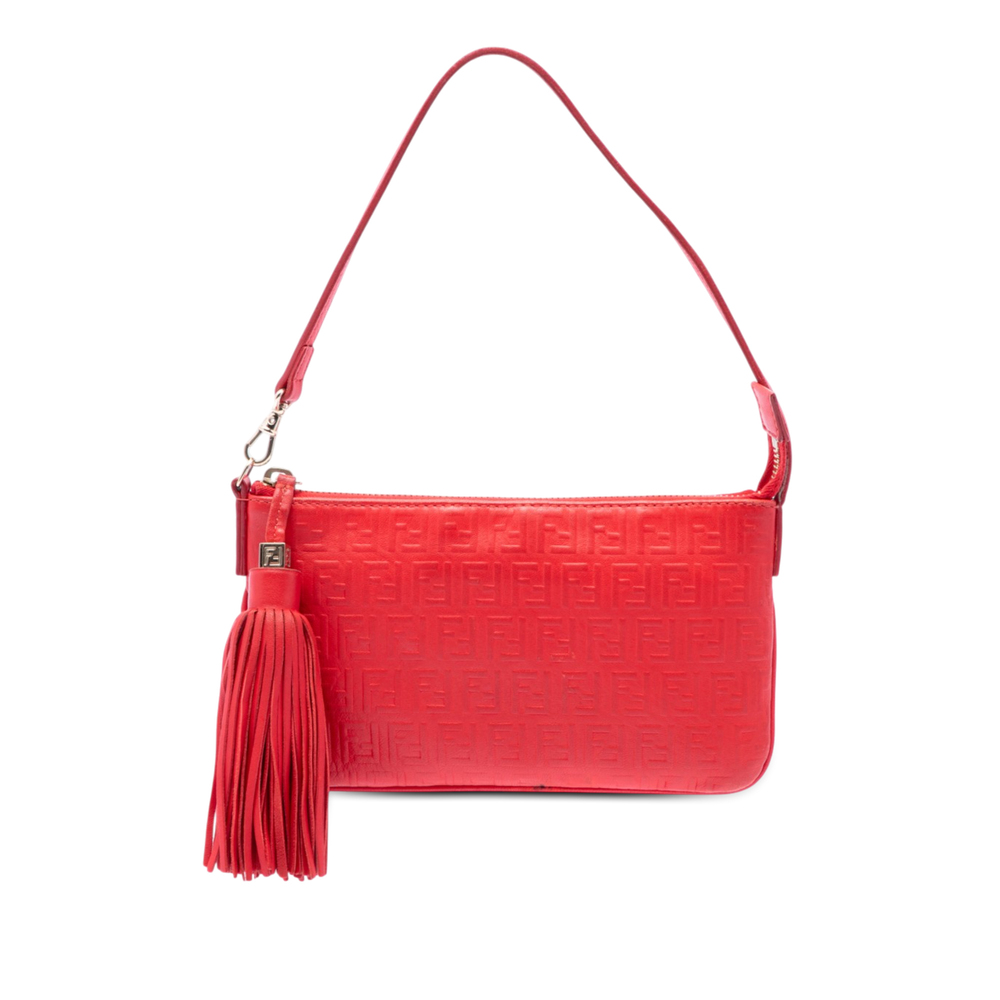 Pre-Loved Fendi Zucchino Embossed Nappa Tassel Handbag